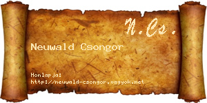 Neuwald Csongor névjegykártya